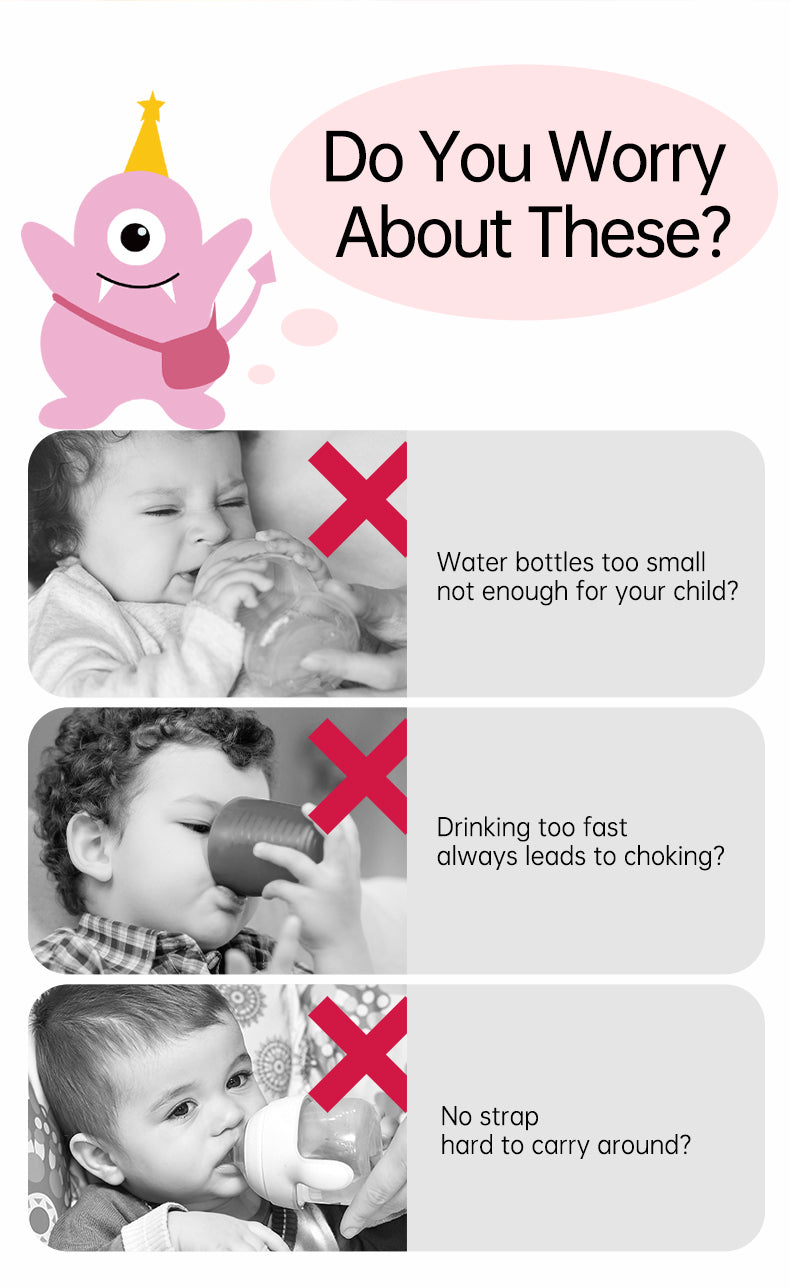Bebetour Little Monster Dual Drink Bottle with Strap 530ML