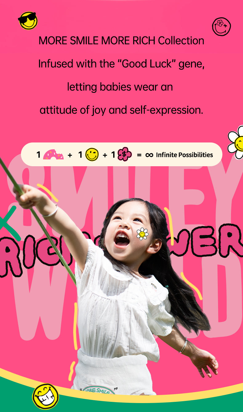 Enternal Summer Smiley x Rich Flower Series Nappy Sample Pack - 4 Pcs