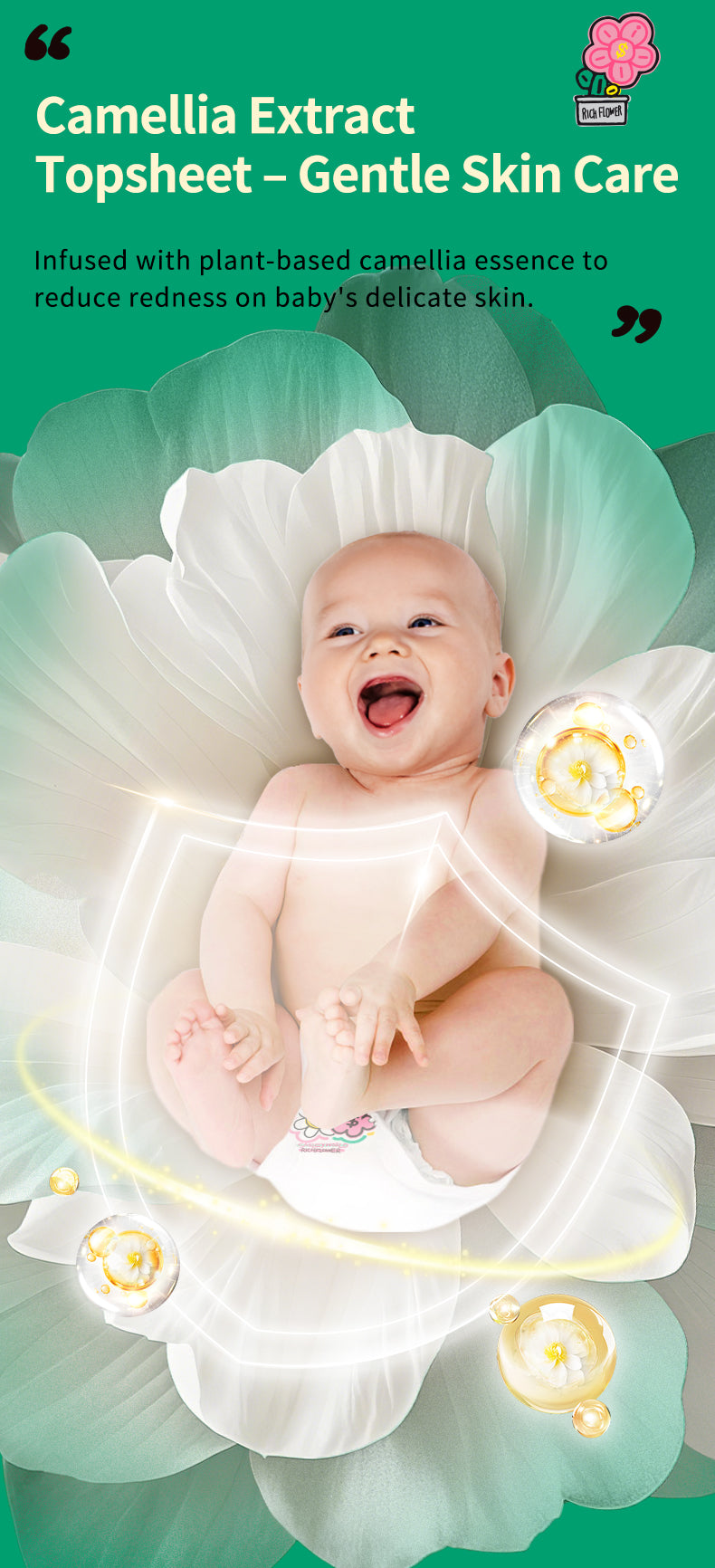 Enternal Summer Smiley x Rich Flower Series Nappy Sample Pack - 4 Pcs