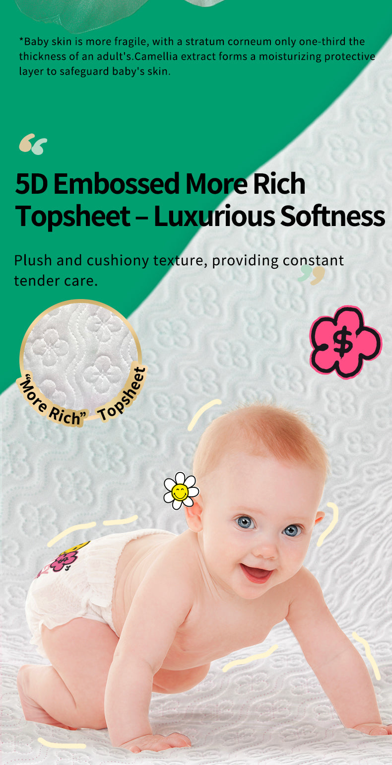 Enternal Summer Smiley x Rich Flower Series Nappy Sample Pack - 4 Pcs