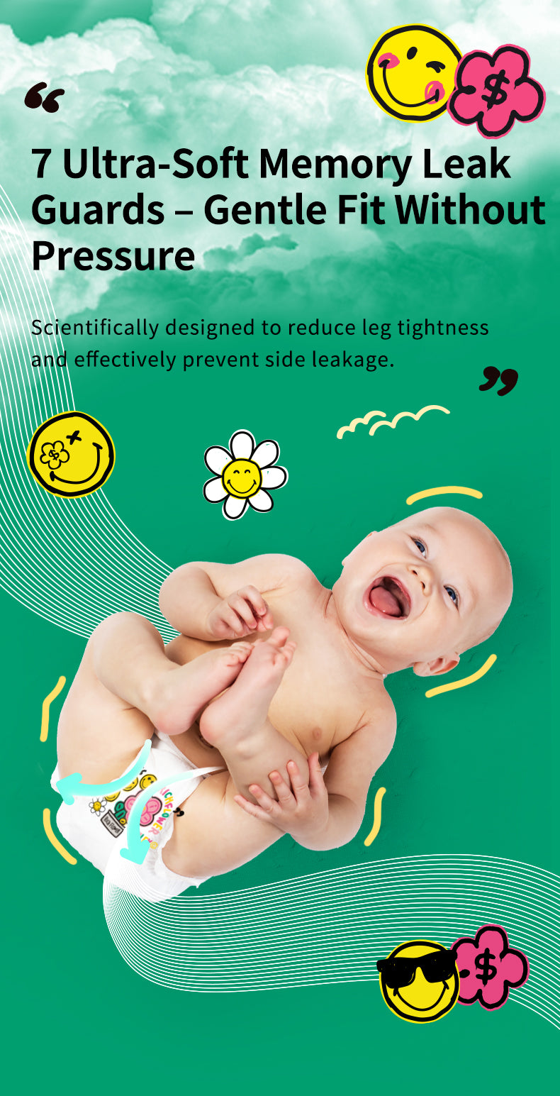 Enternal Summer Smiley x Rich Flower Series Nappy Sample Pack - 4 Pcs