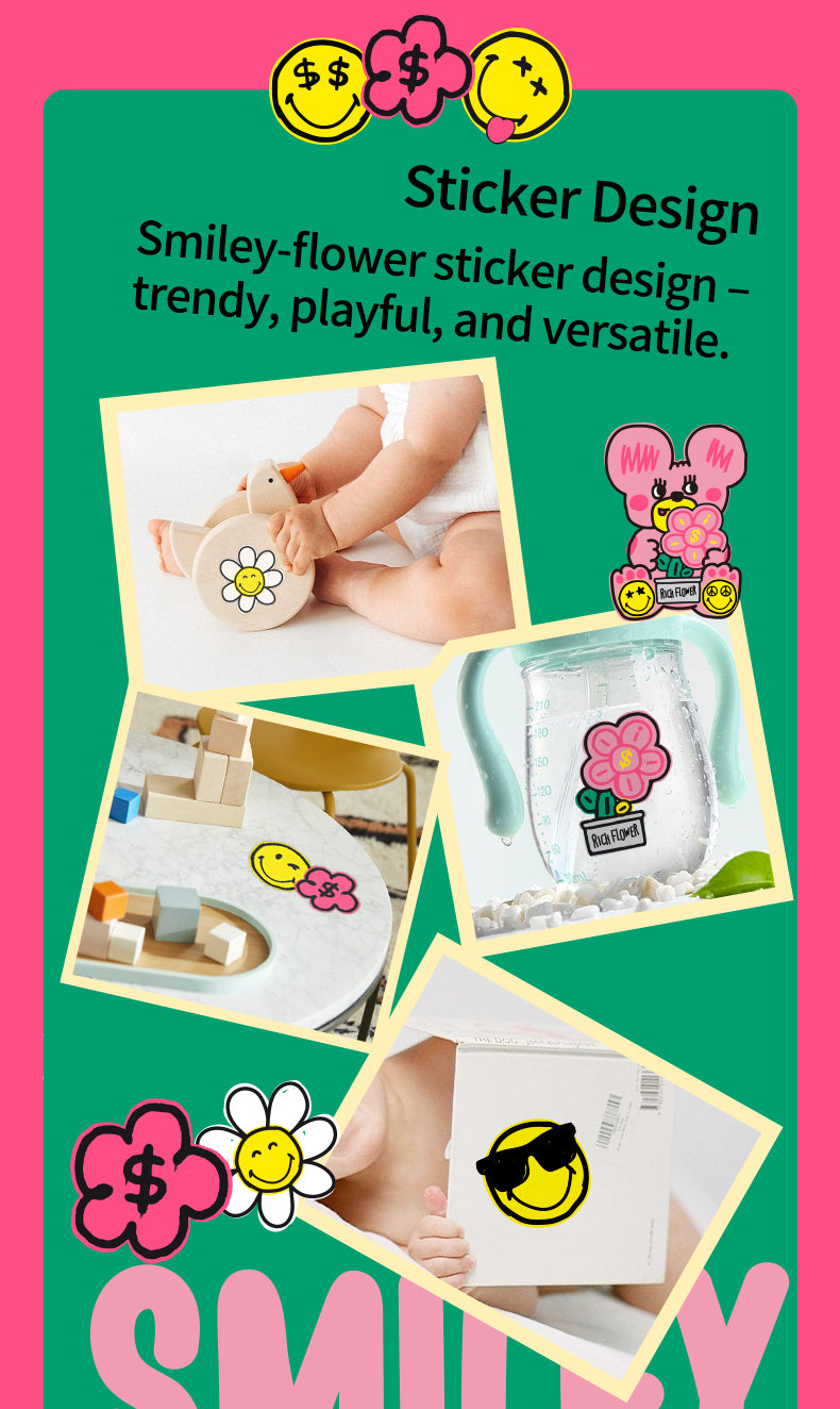 Enternal Summer Smiley x Rich Flower Series Nappy Sample Pack - 4 Pcs