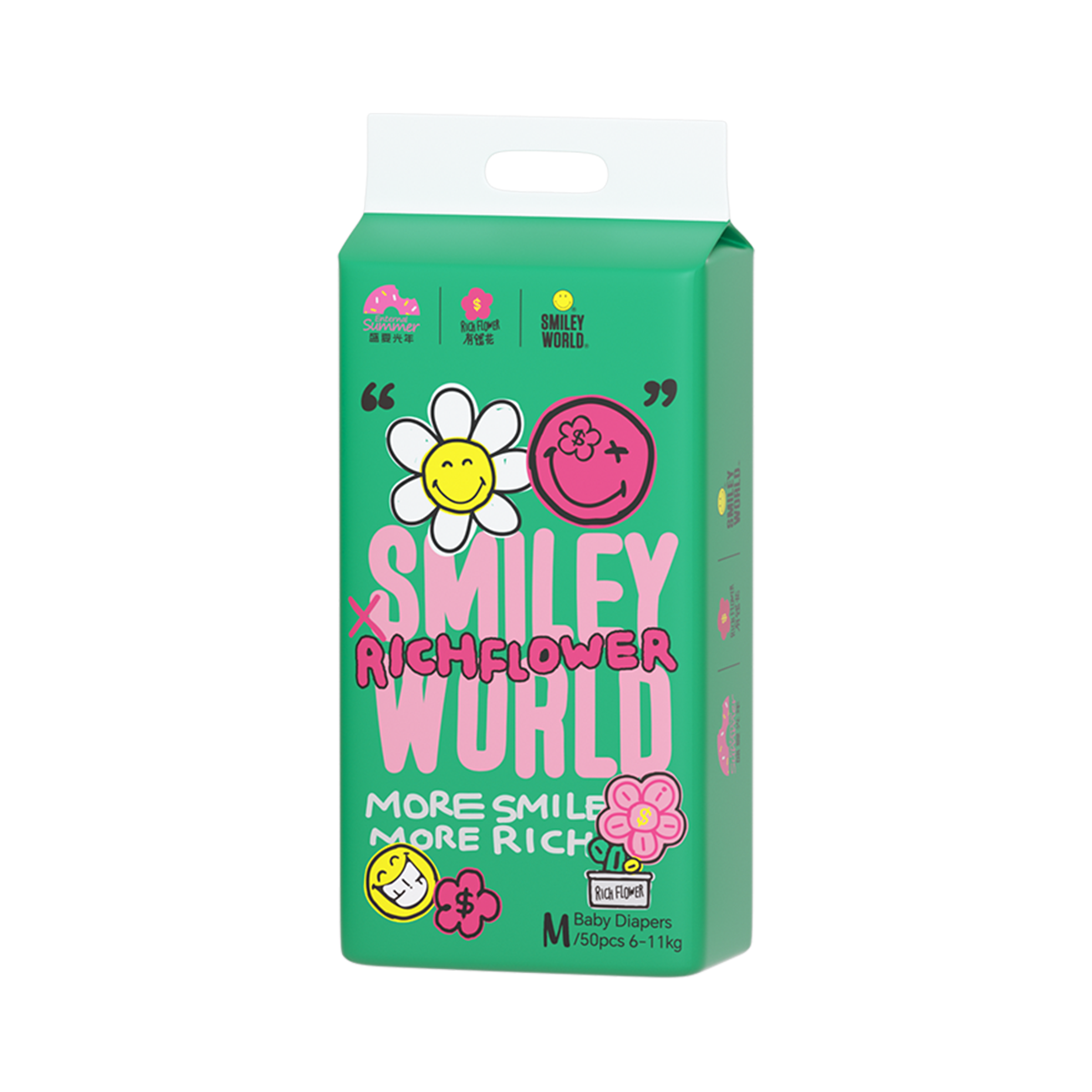 Enternal Summer Smiley x Rich Flower Series Nappy Pack