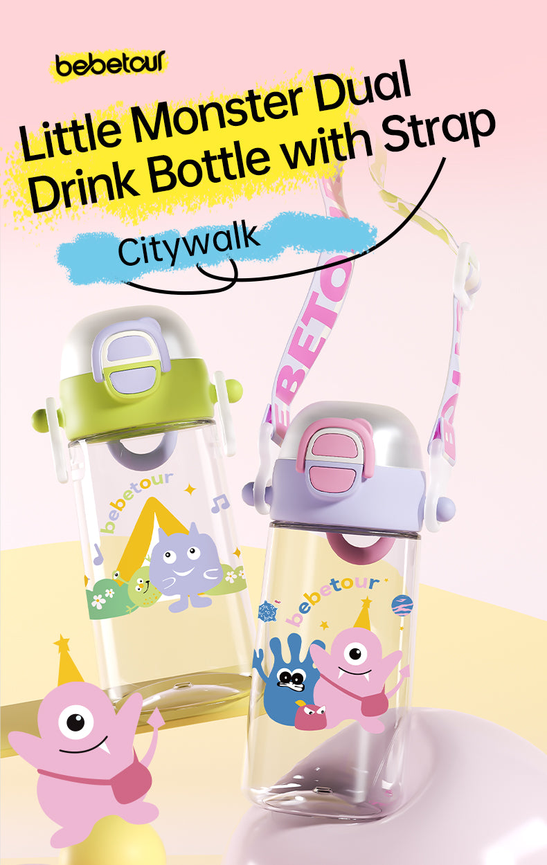 Bebetour Little Monster Dual Drink Bottle with Strap 530ML