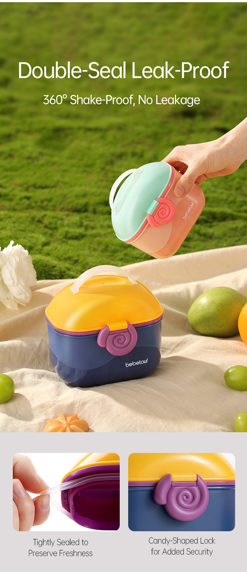 Bebetour Multi-Functional Baby Formula & Snack Container 550ML / 380ML