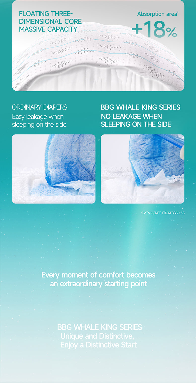 BBG Whale King Premium Serice Nappies – Sensitive Skin Ultra Soft