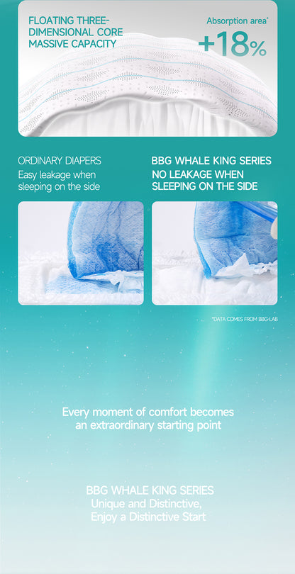 BBG Whale King Premium Serice Nappies – Sensitive Skin Ultra Soft