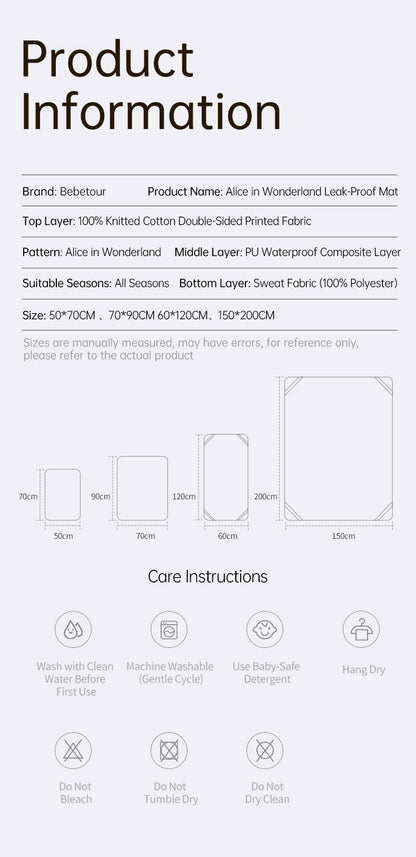 Bebetour Alice in Wonderland Leak-Proof Baby Mat