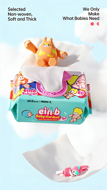 EIN.B × MODOLI Baby Hand & Mouth Wipes – 80 Sheets