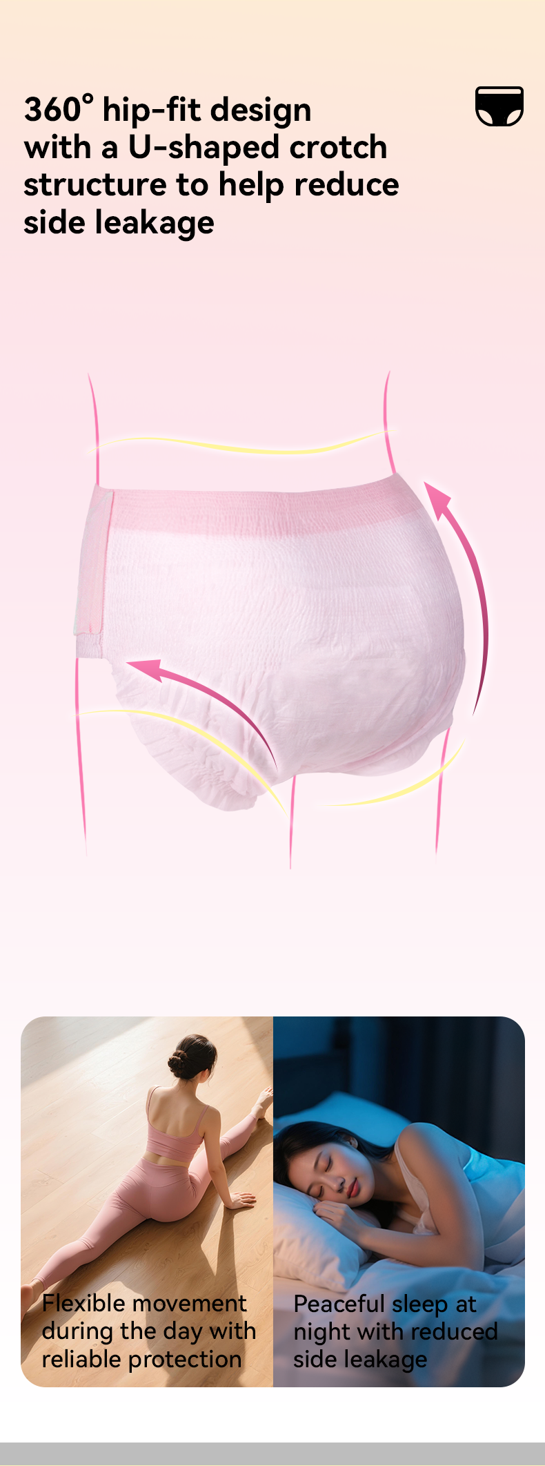 Enternal Summer Smiley Rich Flower Ultra-Thin Night Pants (Side-Open) - 3 Pcs