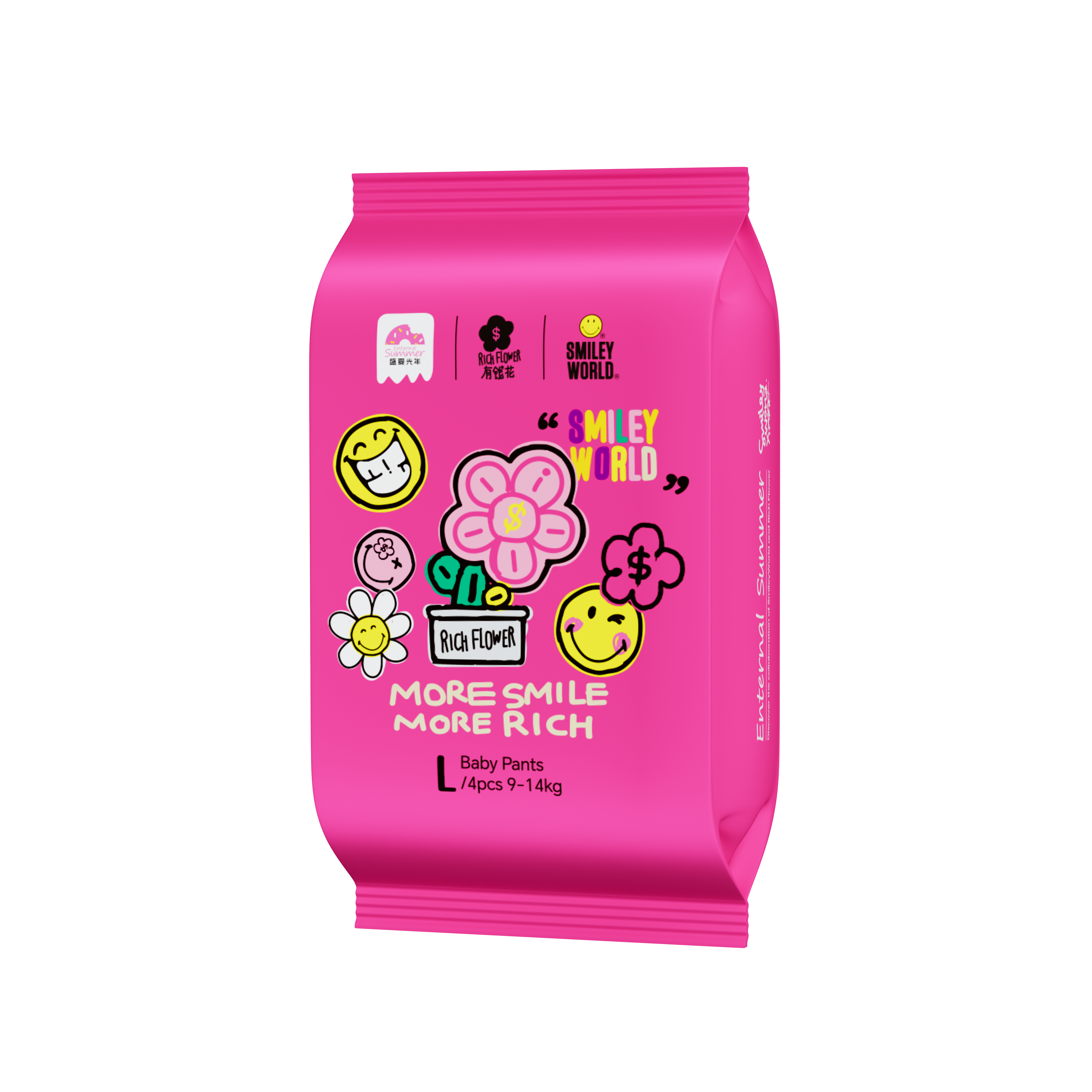 Enternal Summer Smiley x Rich Flower Series Nappy Pants Sample Pack - 4 Pcs