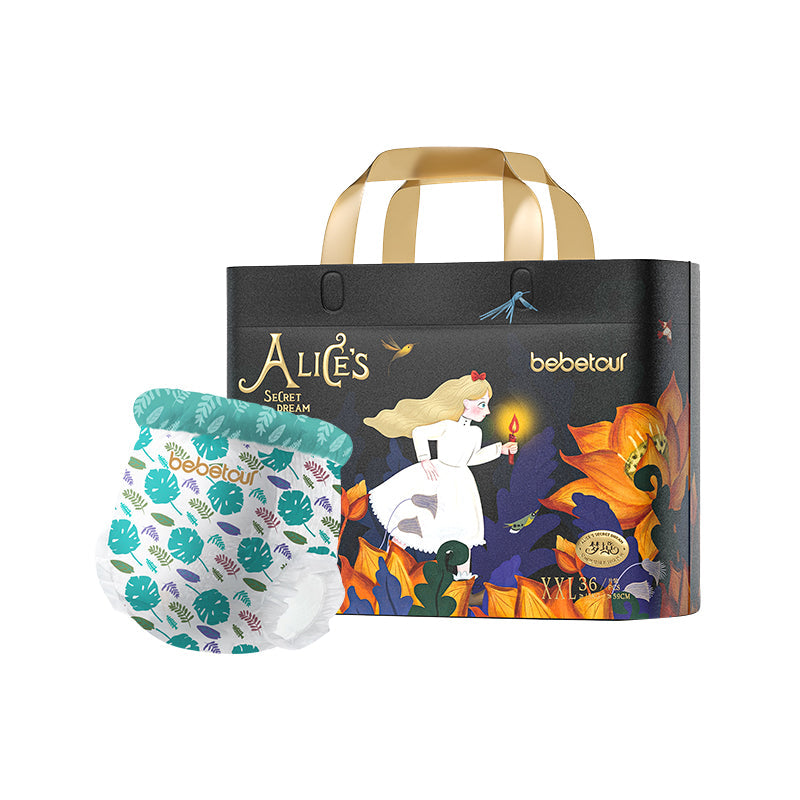 Bebetour Alice Dream Series Nappy Pants Pack Size 2XL, 15 + kg, 36 Nappy / 1 Pack Nappy Pants